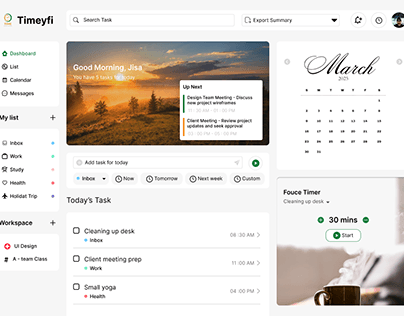 Time Management Dashboard Design